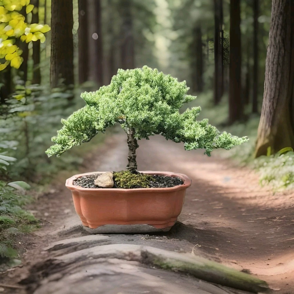 Japanese Dwarf Juniper Bonsai GREAT GIFT ! Ceramic Unglazed Pot