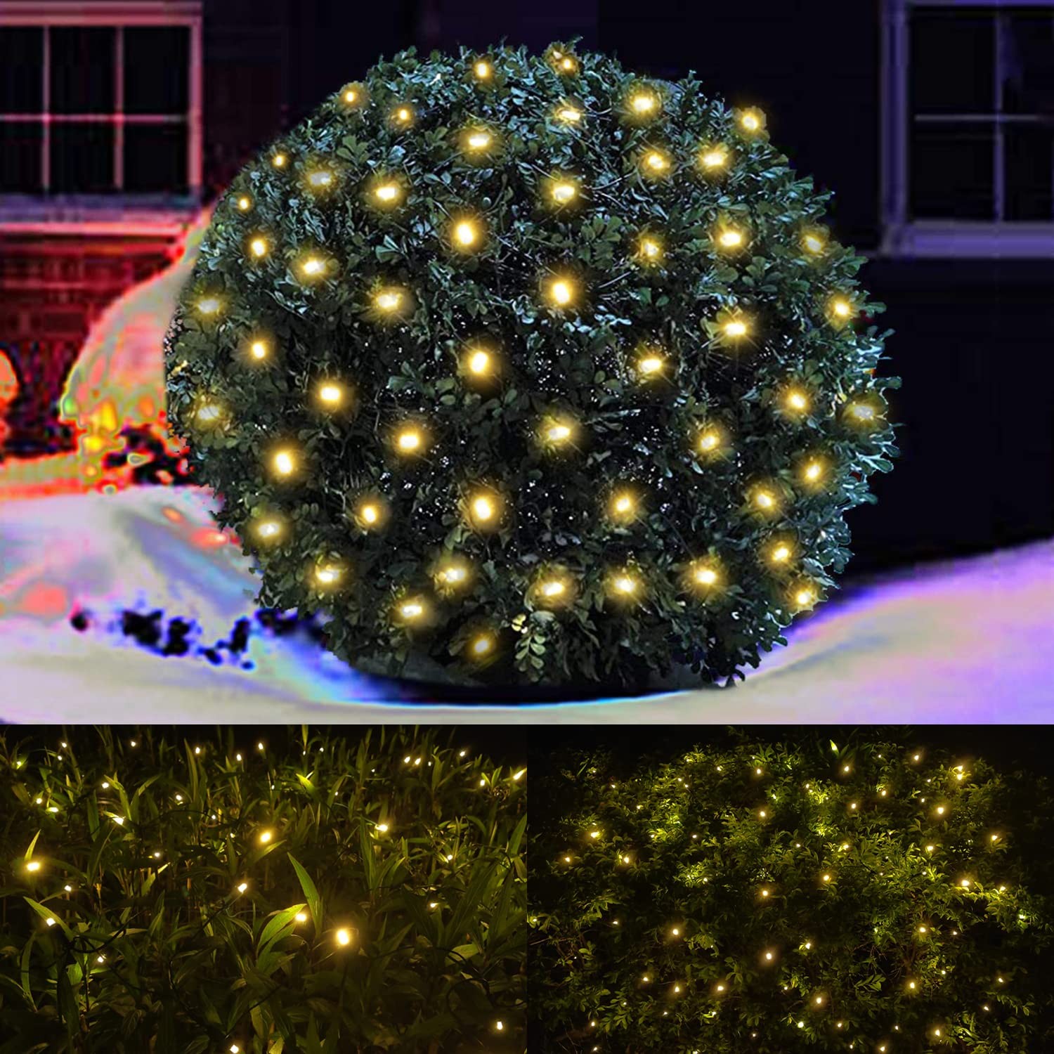 LED Christmas Net Lights Outdoor Christmas Decorations for Bushes,100LED 5ftx... gallery