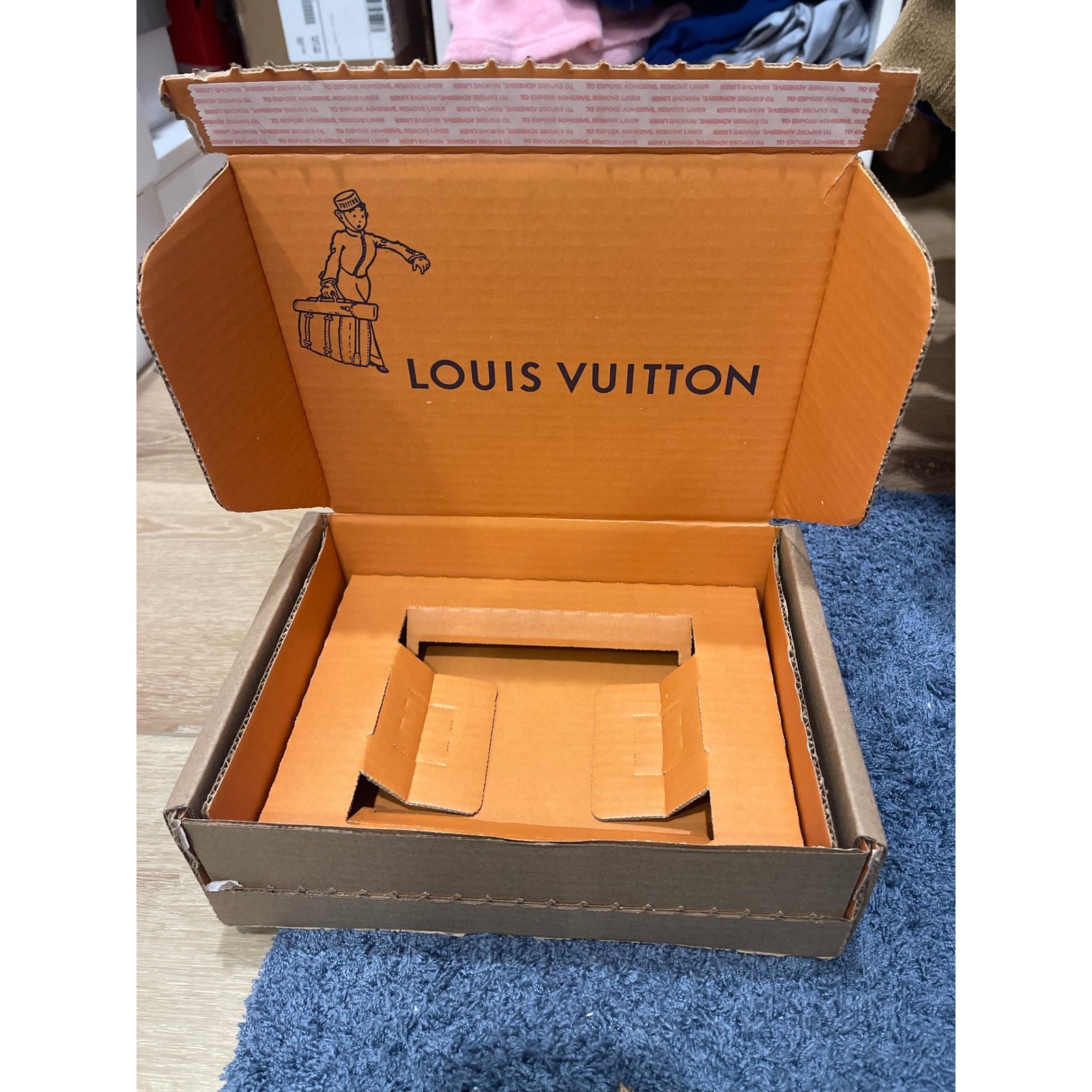 Louis Vuitton Shipping Box Orange Interior Bellhop Logo Cardboard Storage Box gallery