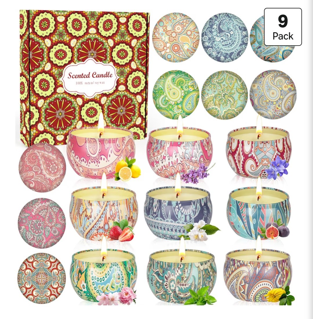 HOME 9 PACK 22.5oz IN TOTAL SCENTED CANDLES GIFTS FOR WOMEN,140-160 HOURS gallery