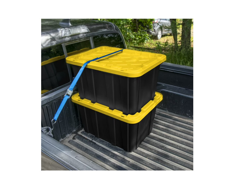 Large Storage Bin, 27 Gallon Plastic Storage Tote with Snap-On Lid, 6 Pack gallery
