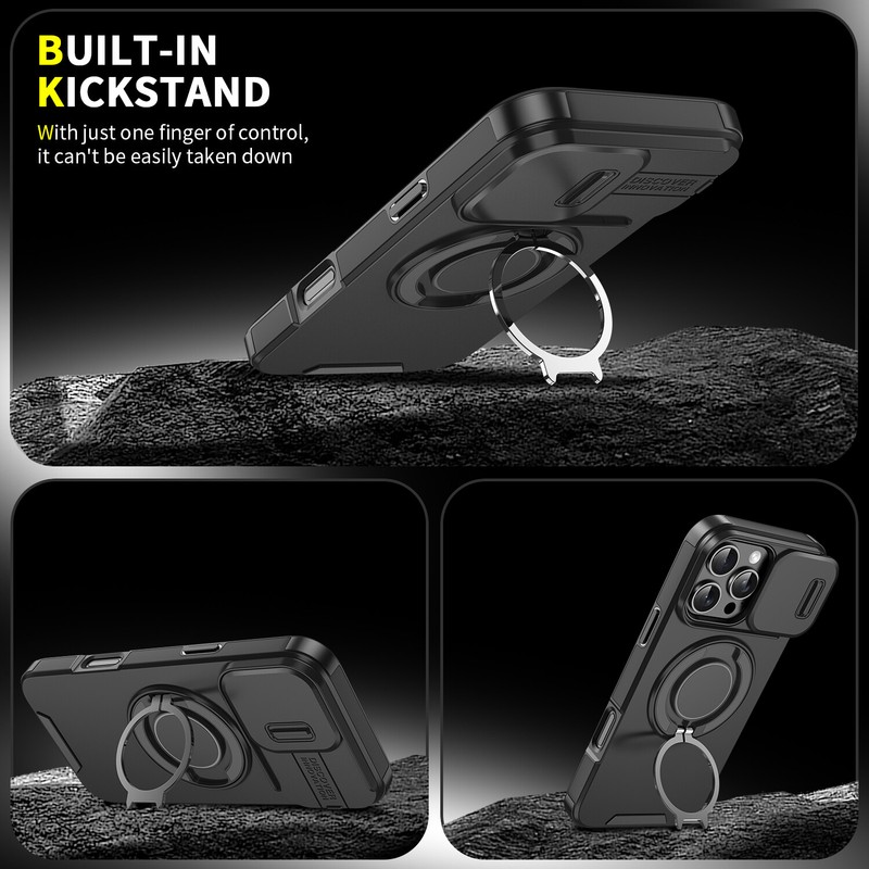 Rugged Magnetic Case For iPhone 16 Pro Max 15 14 13 12 11 with Ring Camera Cover gallery
