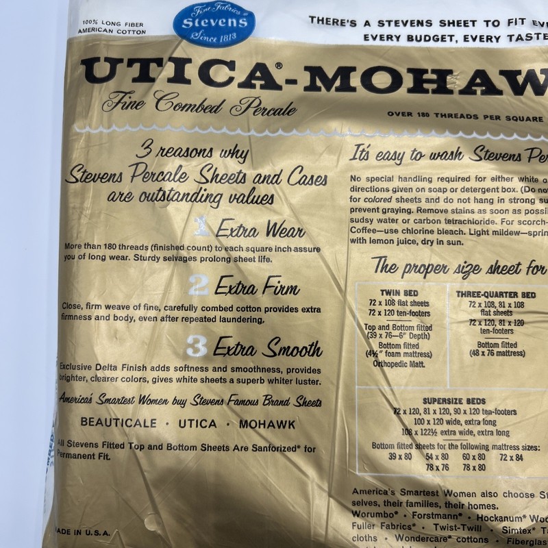 Stevens Utica Mohawk Flat Sheet Double Bed White Blue Scalloped Embroidery Full gallery