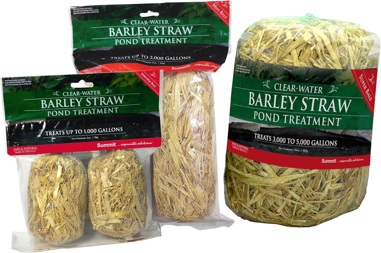 Summit Clear-Water Barley Straw Pond Treatment, 2-Pack, Treats upto 2000 gallery
