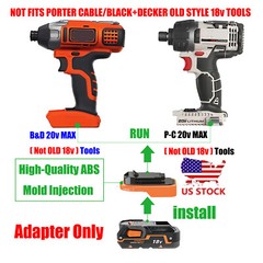 1x Adapter Convert Porter Cable /Black and Decker 20v Tool to Ridgid 18v Battery