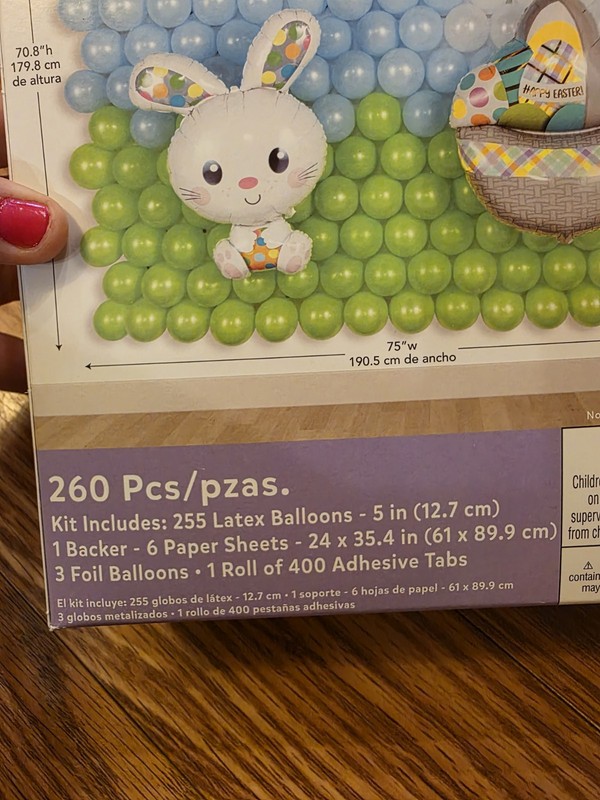 Amscan Easter Balloon Backdrop Kit 260 pieces 71" x 75" Spring Latex Foil NEW gallery