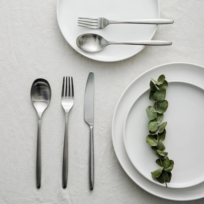 Ava Flatware Matte Silver 18/10 - 4 Person Set (20 Pieces) NEW gallery