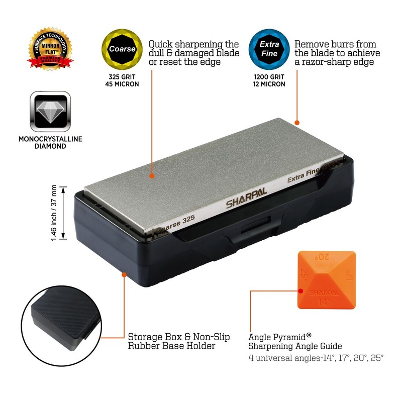 Doublesided Diamond Sharpening Stone Whetstone Knife Sharpener with Storage Base gallery