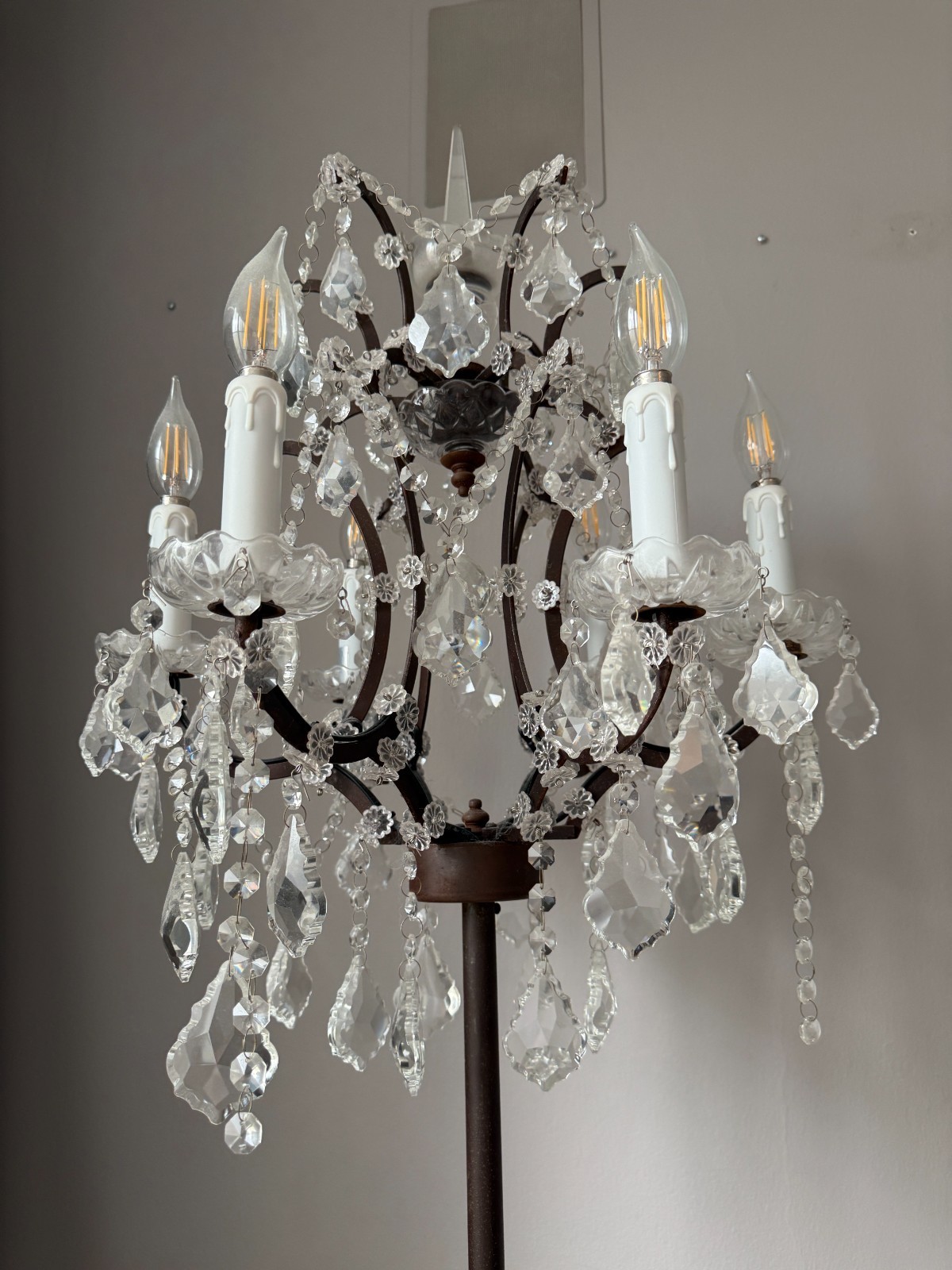 RH Restoration Hardware 19th C Rococo Crystal Floor Lamp 75" gallery