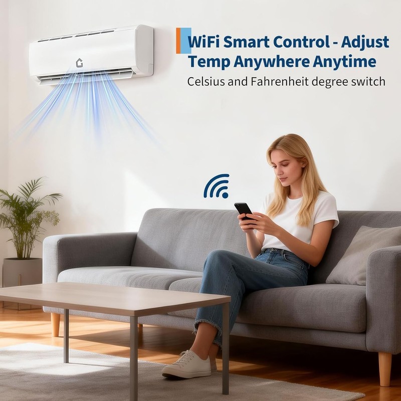 Dual Zone Mini Split AC/Heating System, 35,000 BTU 19 SEER2 18K+18K Ductless Inv gallery