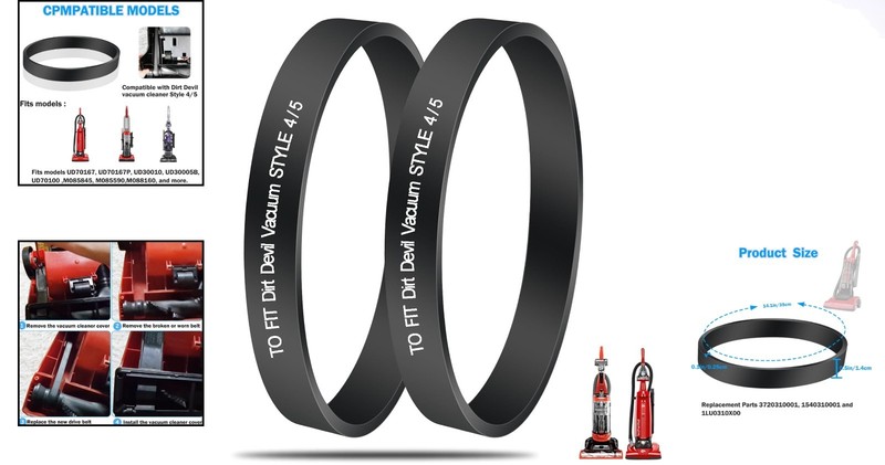 High-Quality Rubber Belts for Dirt Devil Vacuum Style 4/5 - Durable & Reliable gallery