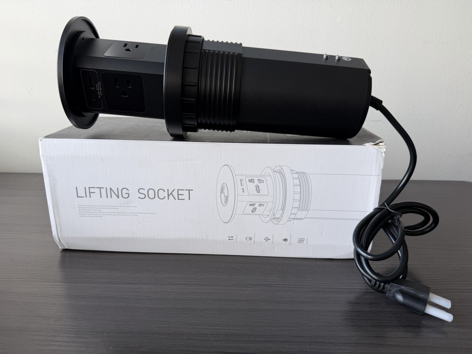 Pop-Up Outlet Countertop Wireless Charger 15W with 4 Outlets and 2 PD20W USB-C gallery