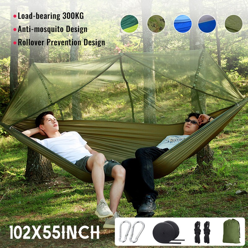 Camping Double Hammock with Mosquito Net Nylon Tent Hanging Bed Air Swing Chair~ gallery
