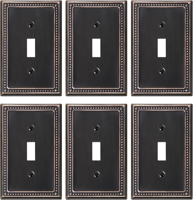 6-Pack Single Toggle Light Switch Cover Plate, Pearls Decorative Switch Plate gallery