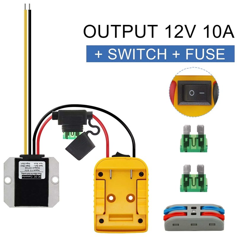 1pcs 20V~12V Step Down Converter for DeWalt 20V Power Wheels Battery Adapter DC gallery
