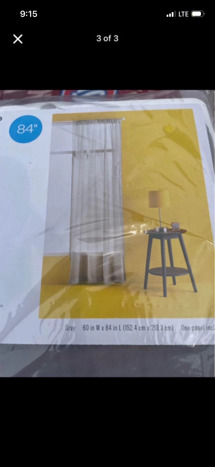 6 total Room Essentials Sheer Voile Window Curtain 2 Panel Gray 60"W x 84"L. New gallery