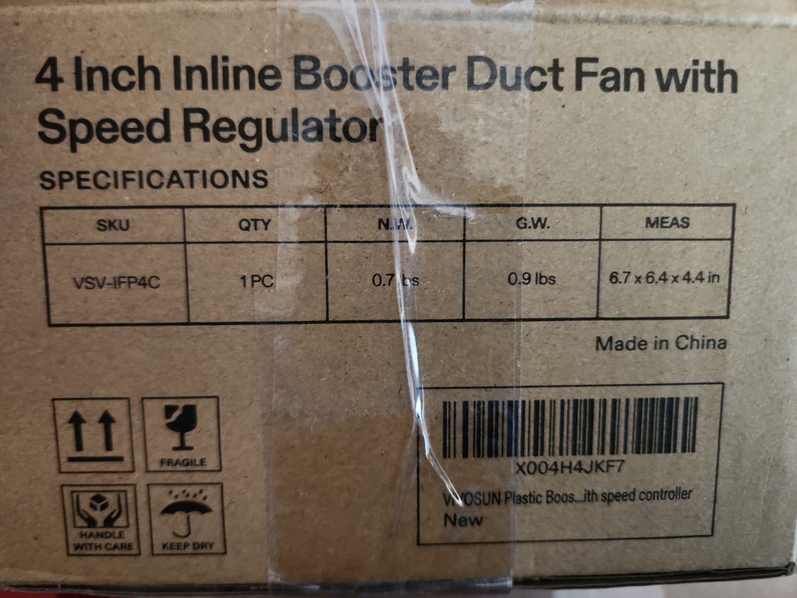 VIVOSUN 4"130CFM Inline Booster Duct Fan HVAC Ventilation Fan w/Speed Controller gallery