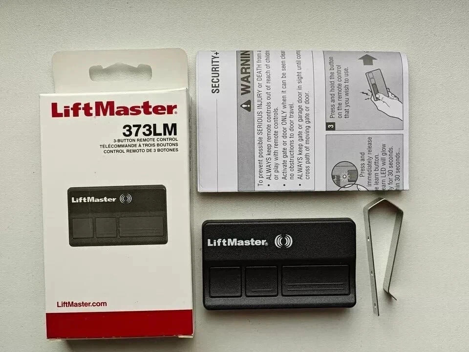 LiftMaster 373LM 3-Button Garage Door Remote Control Black with Manual & Clip gallery
