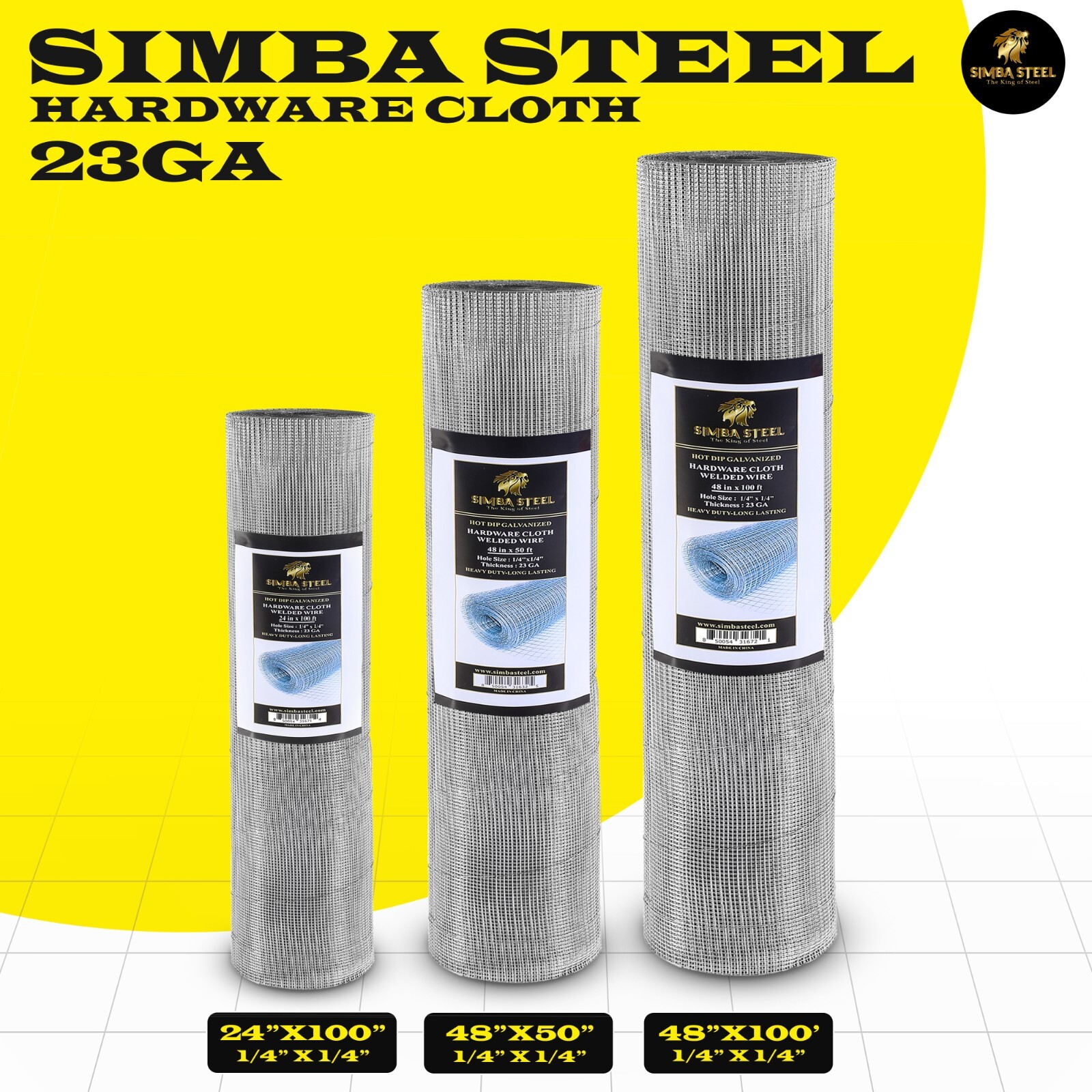 Galvanized Welded Wire Mesh, Hardware Cloth, Size 12"-72" 50/100FT SIMBA STEEL gallery