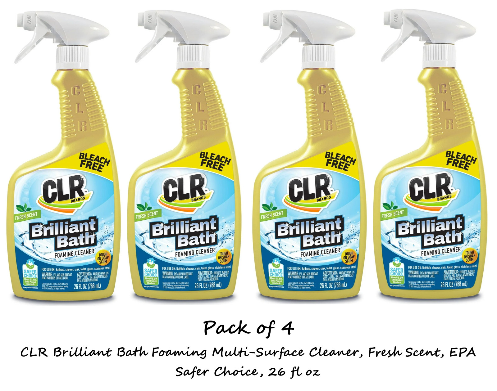 CLR Brilliant Bath Foaming Multi-Surface Cleaner, Fresh Scent, (4 Pack) gallery