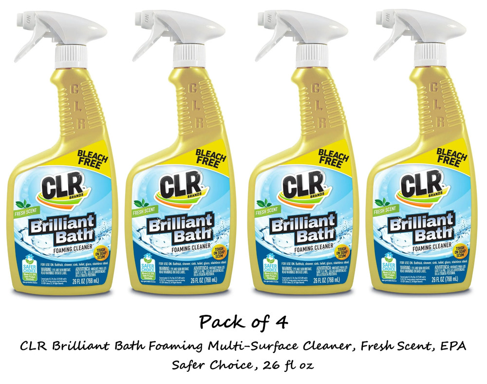 CLR Brilliant Bath Foaming Multi-Surface Cleaner, Fresh Scent, (4 Pack)