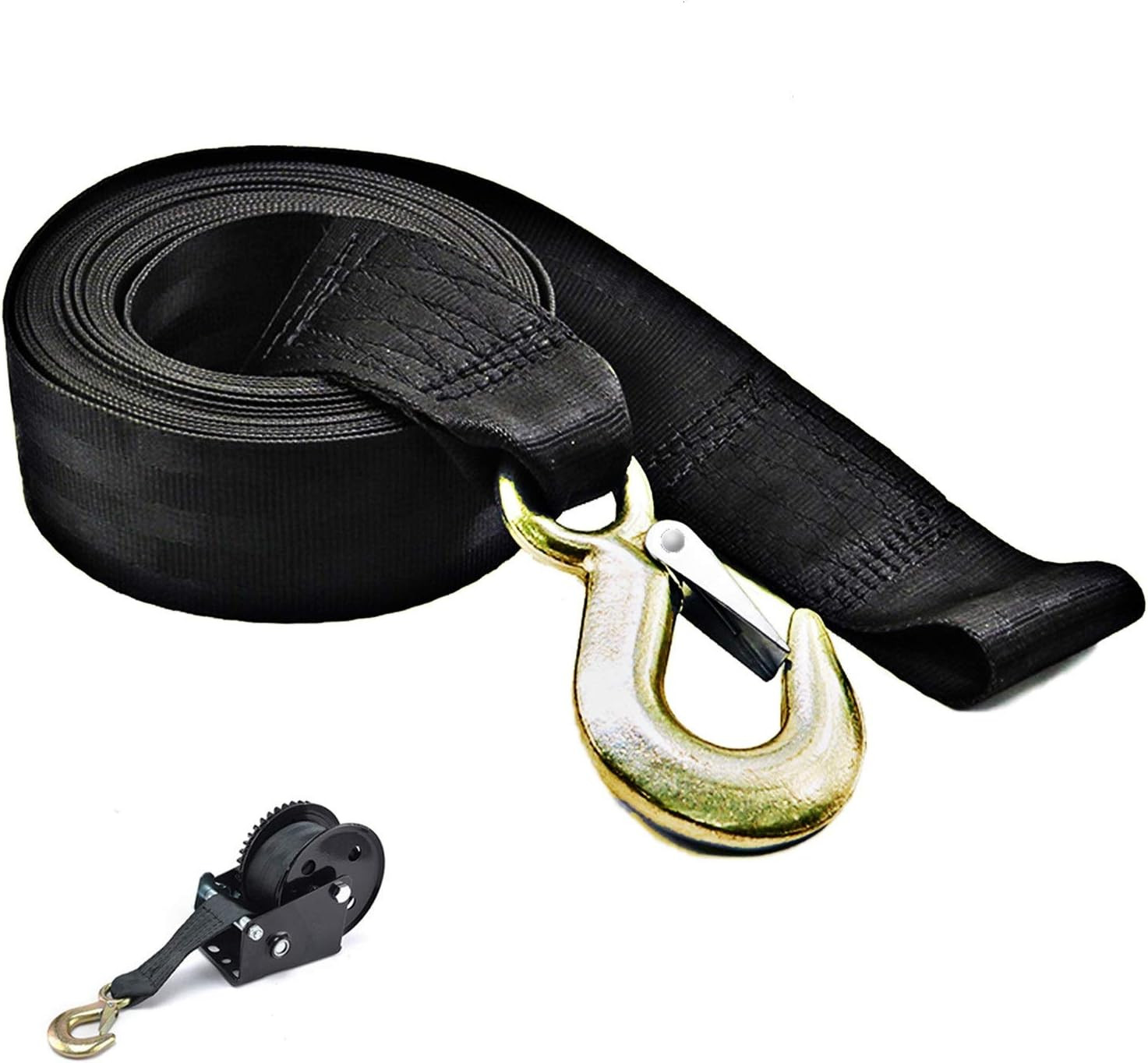 Heavy Duty Winch Strap, Tow Straps with Hook and Loop End for Boat, Trailer, Wav gallery