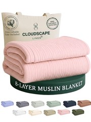 CLOUDSCAPE 8 Layer Muslin Blanket for Adults, 100% Cotton Muslin Blanket King…