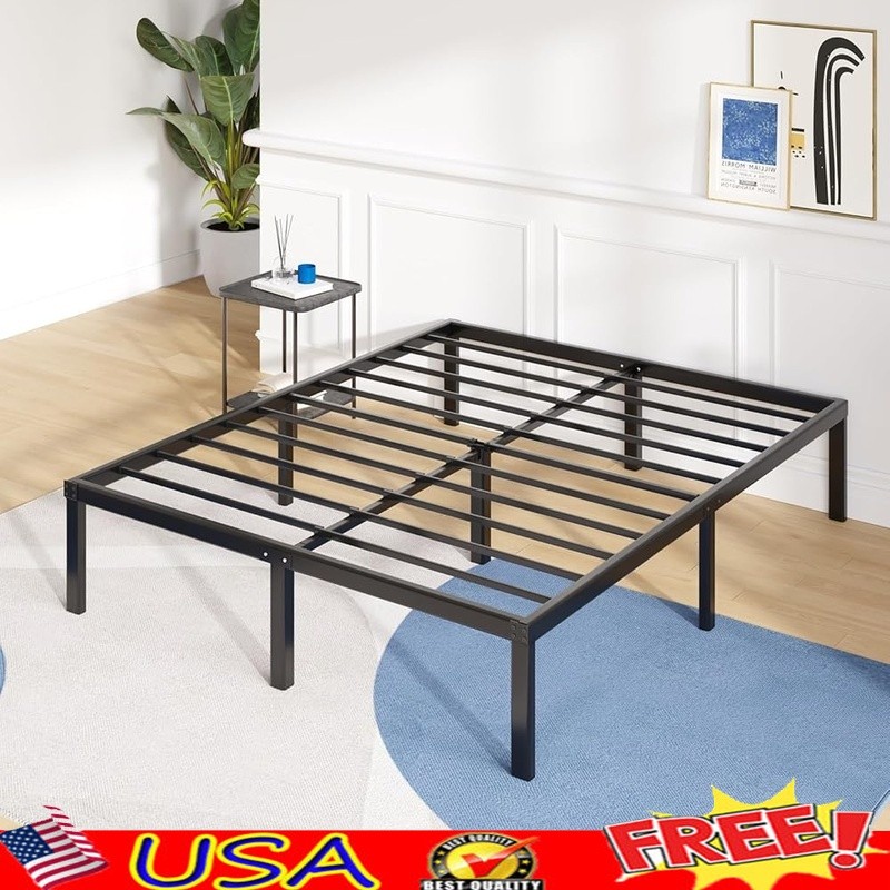 Sturdy Full Metal Bed Frame Easy Assembly Squeak Resistant Storage Solution New gallery