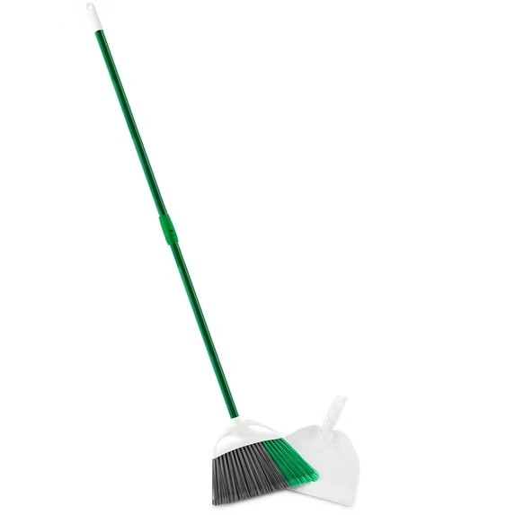 Libman Angle Broom and Dustpan Set with Steel Handle for Indoor Outdoor Use gallery