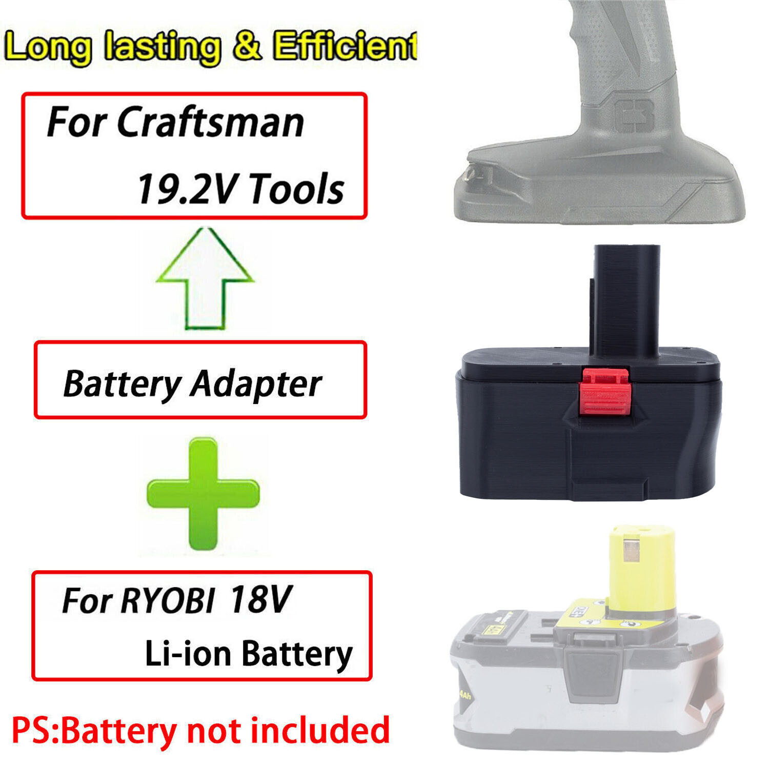 1X Adapter For Ryobi 18V Lithium-Ion Battery For Craftsman 19.2V Power Tools gallery