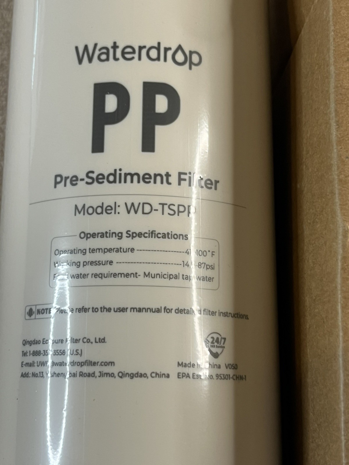 NEW Waterdrop PP Pre-Sediment Filter WD-TSPP 6 months Ultra Filtration gallery