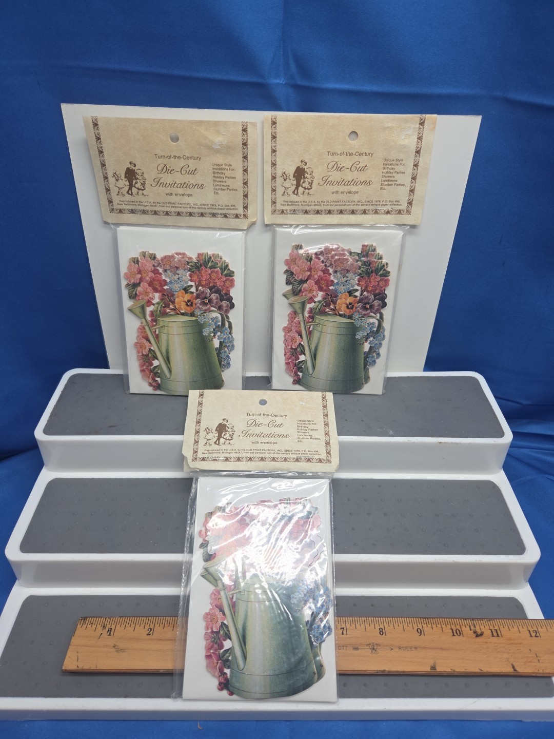 Flowers Spring Water Can Invitations Die Cut 3 Packs Old Print Factory 18 Cards gallery