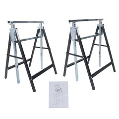 2 Pack 440 Lbs Adjustable 7 Level Height Foldable Metal Sawhorse Work Stand