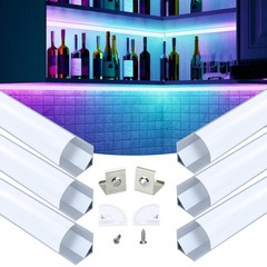 6Pack 3.3FT/1M Plus-Size Spotless V Shape LED Channel Silver Aluminum LED Dif…