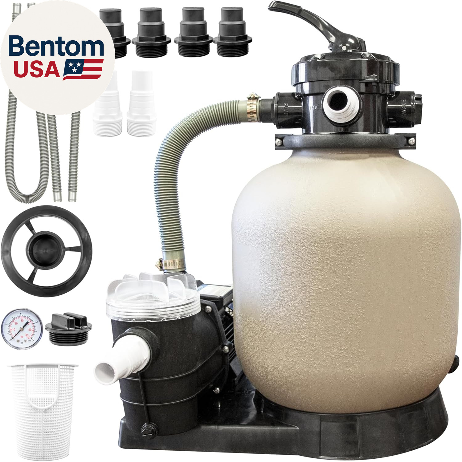 Sand Filter Pump for above Ground Pool - 14'', 0.43THP, 2400 GPH Pump Flow Rate, gallery