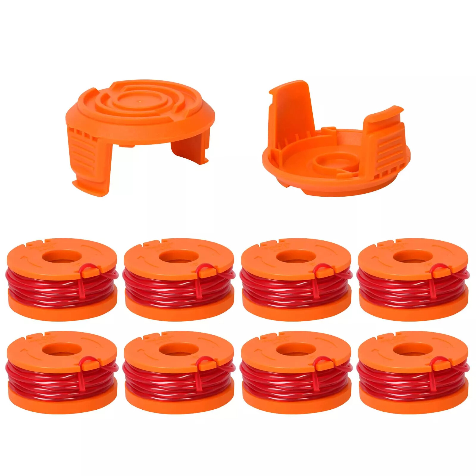 For WORX WA0010 8x String Trimmer Spool Line+2pcs Cap Cover For Weed Eater Edger gallery