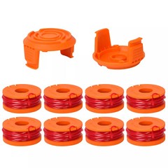 For WORX WA0010 8x String Trimmer Spool Line+2pcs Cap Cover For Weed Eater Edger