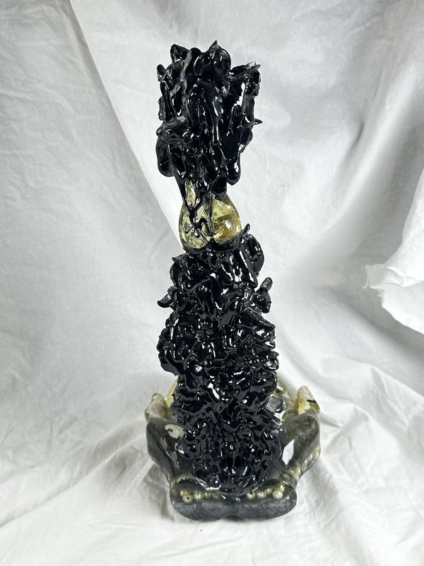 Handmade Gothic Resin Goddess Statue - Dark Fantasy Art Sculpture with Pearls gallery