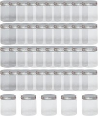 45pcs 280ml Plastic Transparent Sealed Cans with Aluminum Lids and Plastic Lids