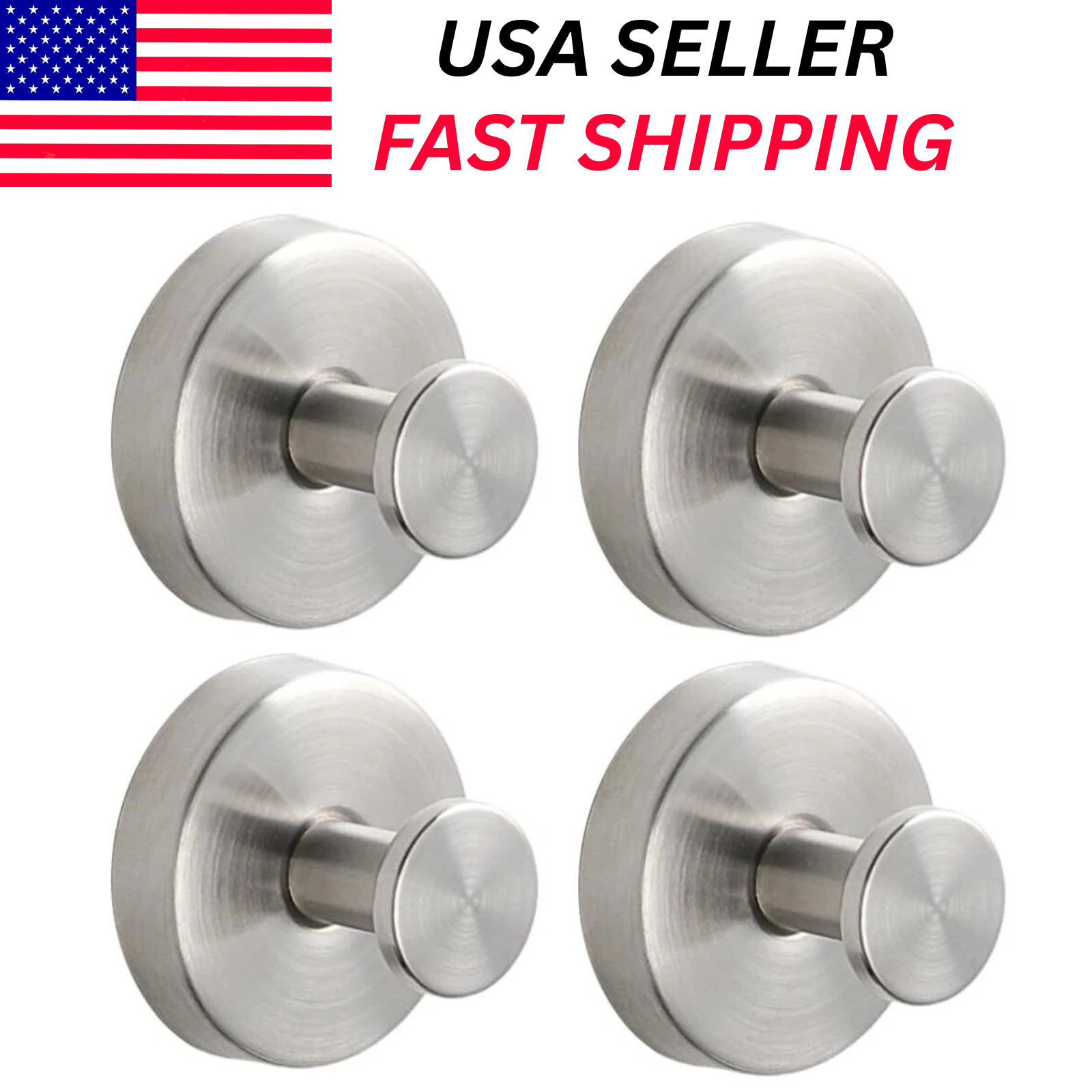 4× Suction Cup Hooks Waterproof Shower Hooks Bathroom Towel Hanger Punch-Free US gallery