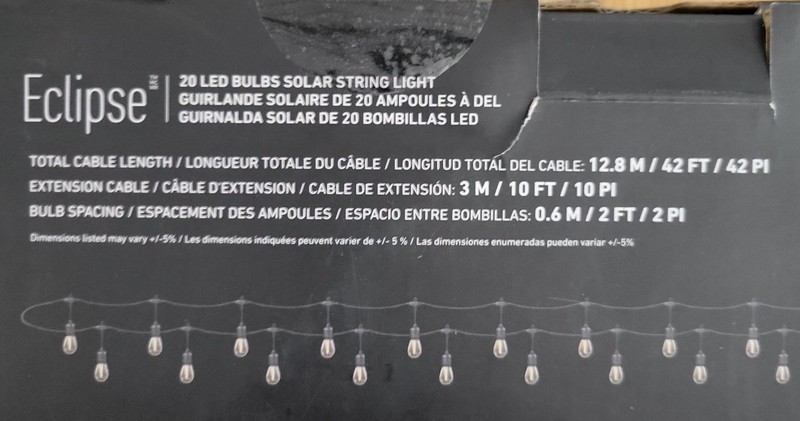 Artika Eclipse Solar LED String Light 20 Bulbs 42ft Outdoor #8099 gallery