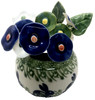 Polish Pottery Round Vase Bunny Rabbit 11 Polish Ceramic Flowers 2 Leaves gallery