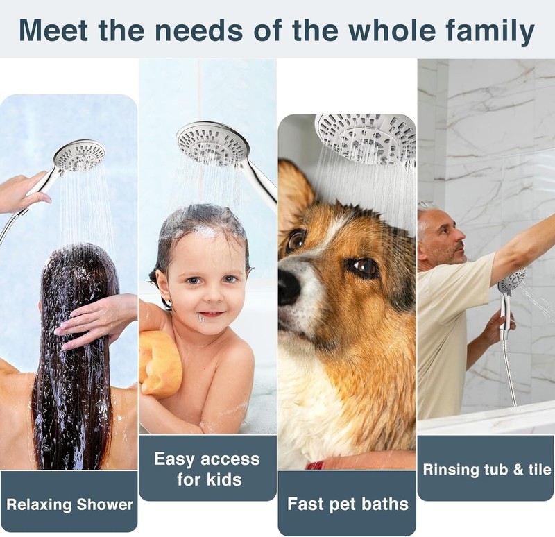 High Pressure 9 Spray Settings Handheld Shower Head Set PSS9900-02 gallery