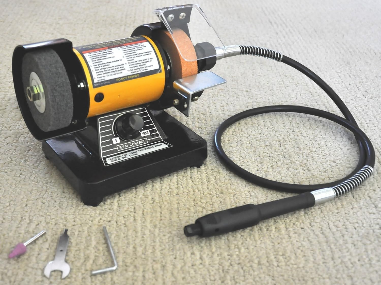 TruePower 3" Multipurpose Mini Bench Grinder Die Grinder w/ Flexible Shaft, ETL gallery