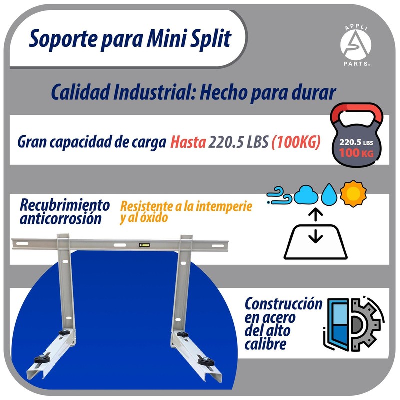 Mini Split Bracket Heavy Duty Outdoor Mount 352lbs 500036000 BTU Steel Anti Vib gallery