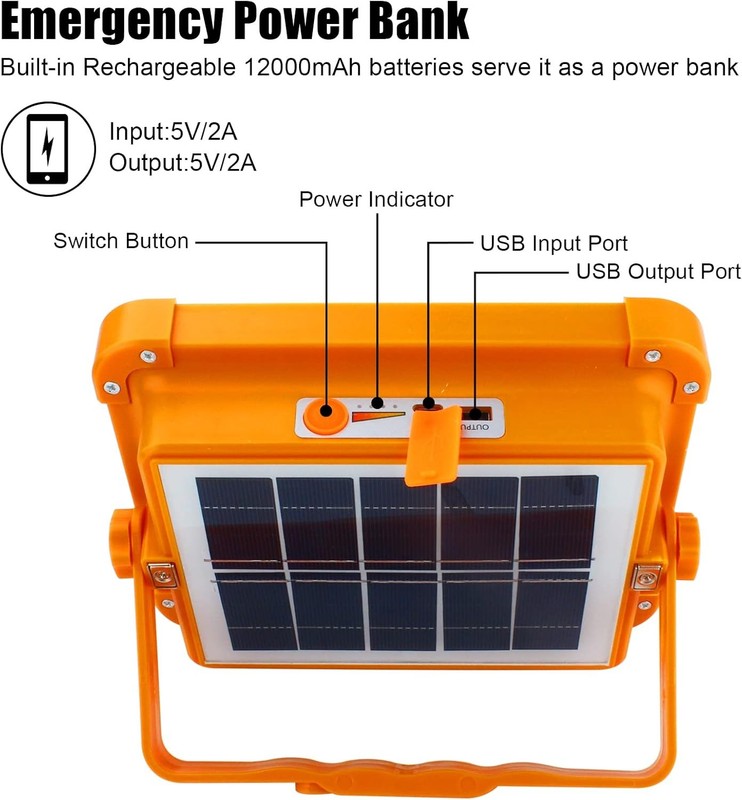 Portable Solar Rechargeable Work USB Light Outdoor Camping Security Lamp gallery