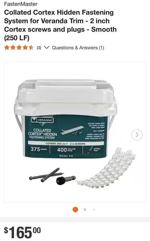 FastenMaster Collated Cortex Hidden Fastening System Veranda Trim - 2 inch gallery