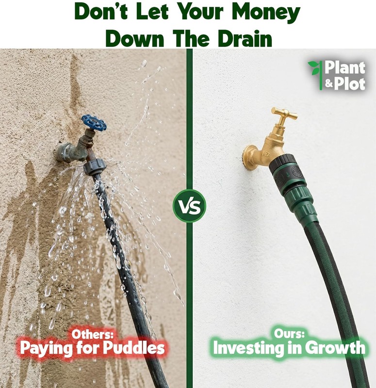 Flat Soaker Hose 100ft (50ft 2-Pack) for Garden // Drip 50ft 2 pack, Green gallery