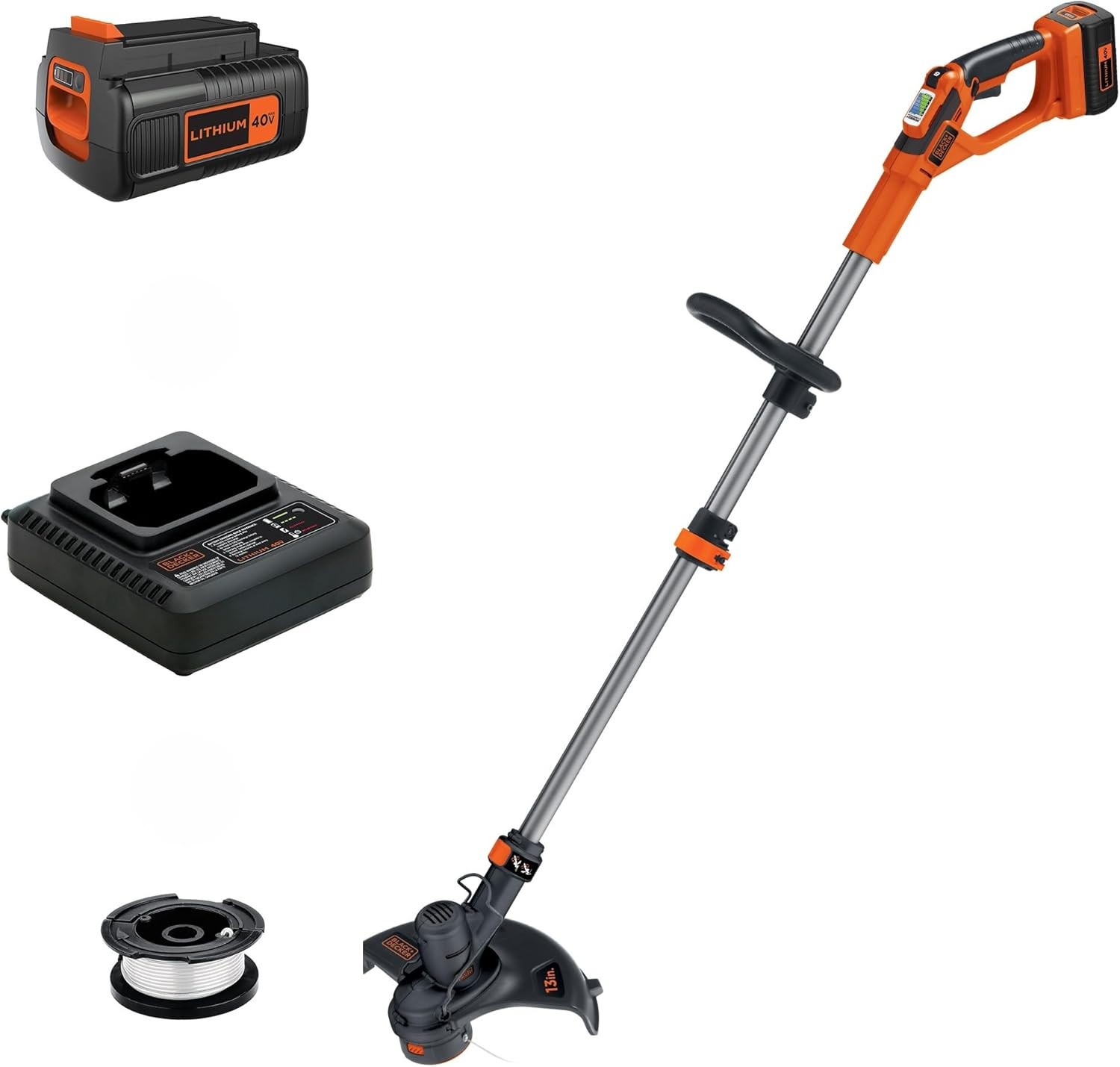 BLACK+DECKER 40V MAX 13 in String Trimmer Edger Cordless with Adjustable Telesco gallery
