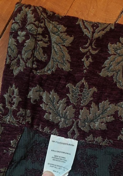 Brocade Tapestry Valance deep purple burgundy with bronze Gold design gallery